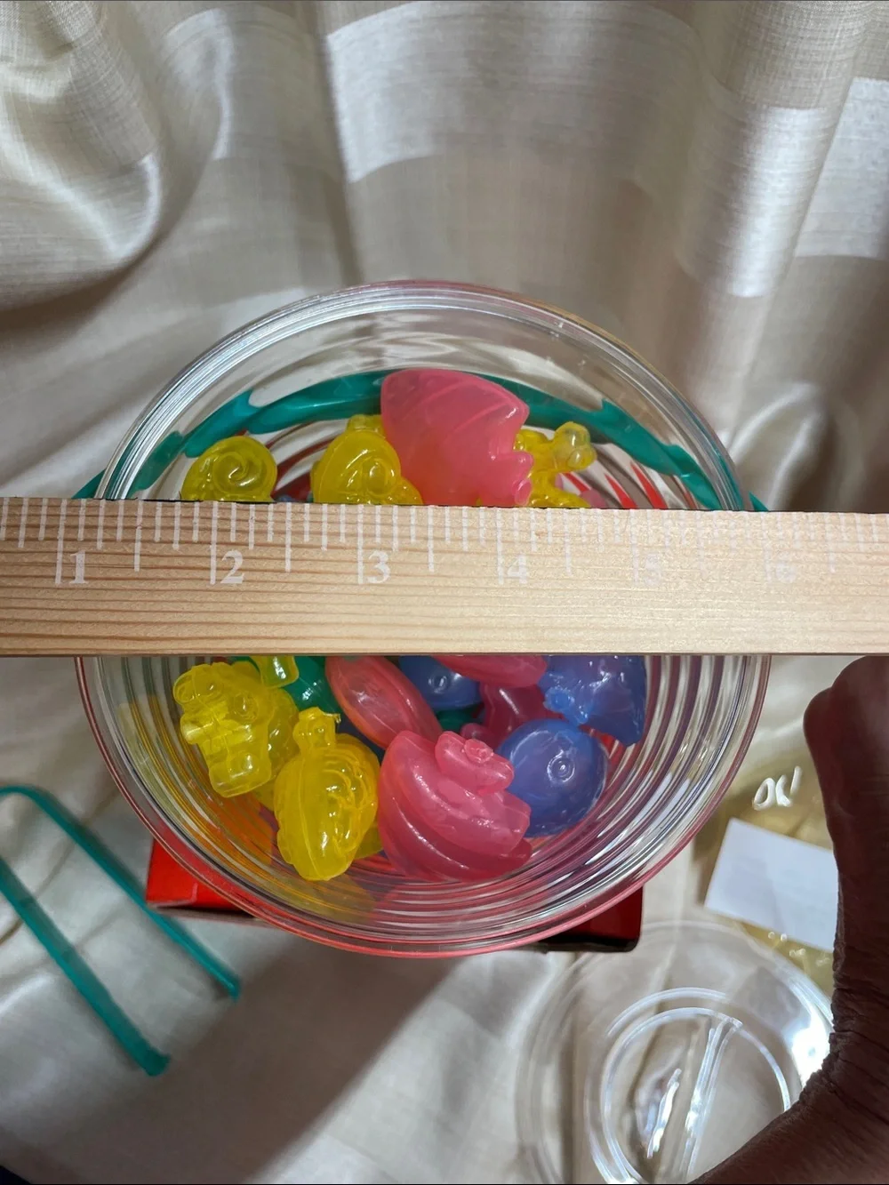 Vintage Avon Ice Bucket with Multicolored Plastic Ice and Green Tongs